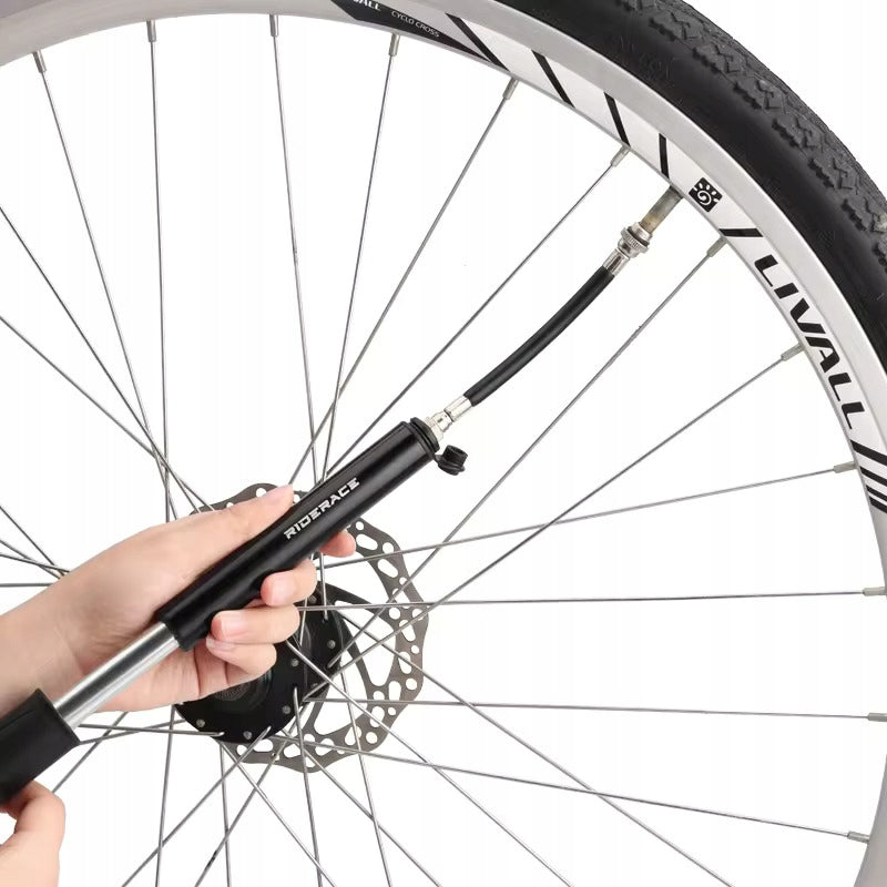 COMPACT MINI HAND BICYCLE PUMP WITH ALUMINIUM HANDLE 7 BAR FOR FRAME Color black