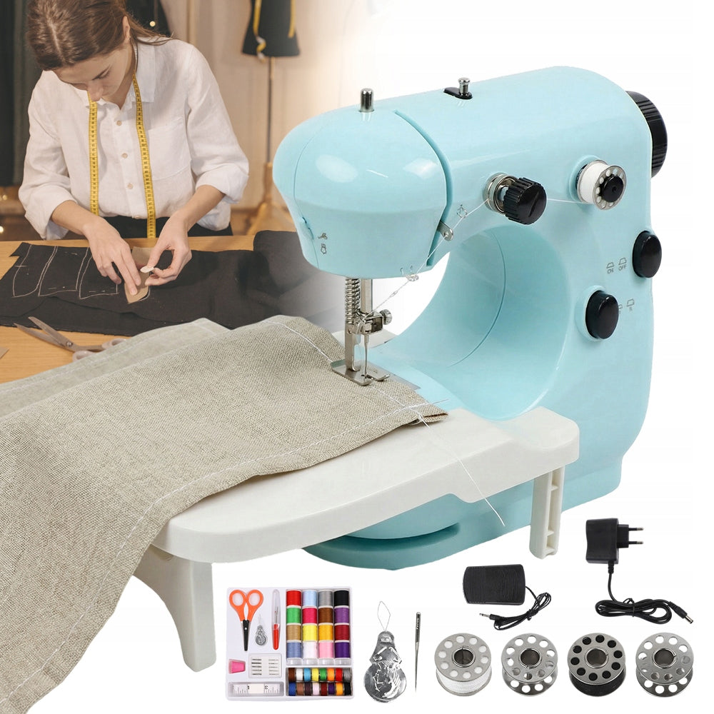 COMPACT SEWING MACHINE WITH ADJUSTABLE SPEED AND THREAD WINDING FUNCTION Product weight with unit packaging 1.4 kg