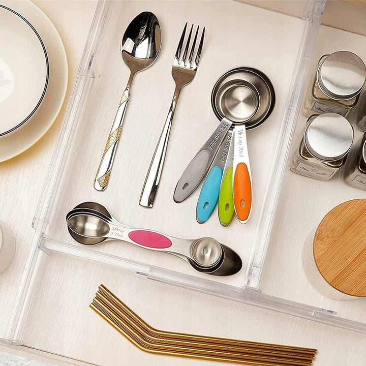 COMPARTMENT ADJUSTABLE TO DRAWER ORGANIZER SEPARATOR 8PCS TRANSPARENT Kind drawer organizer