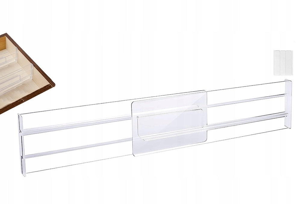 COMPARTMENT ORGANIZER ADJUSTABLE FOR DRAWER COLORLESS +assembly tape