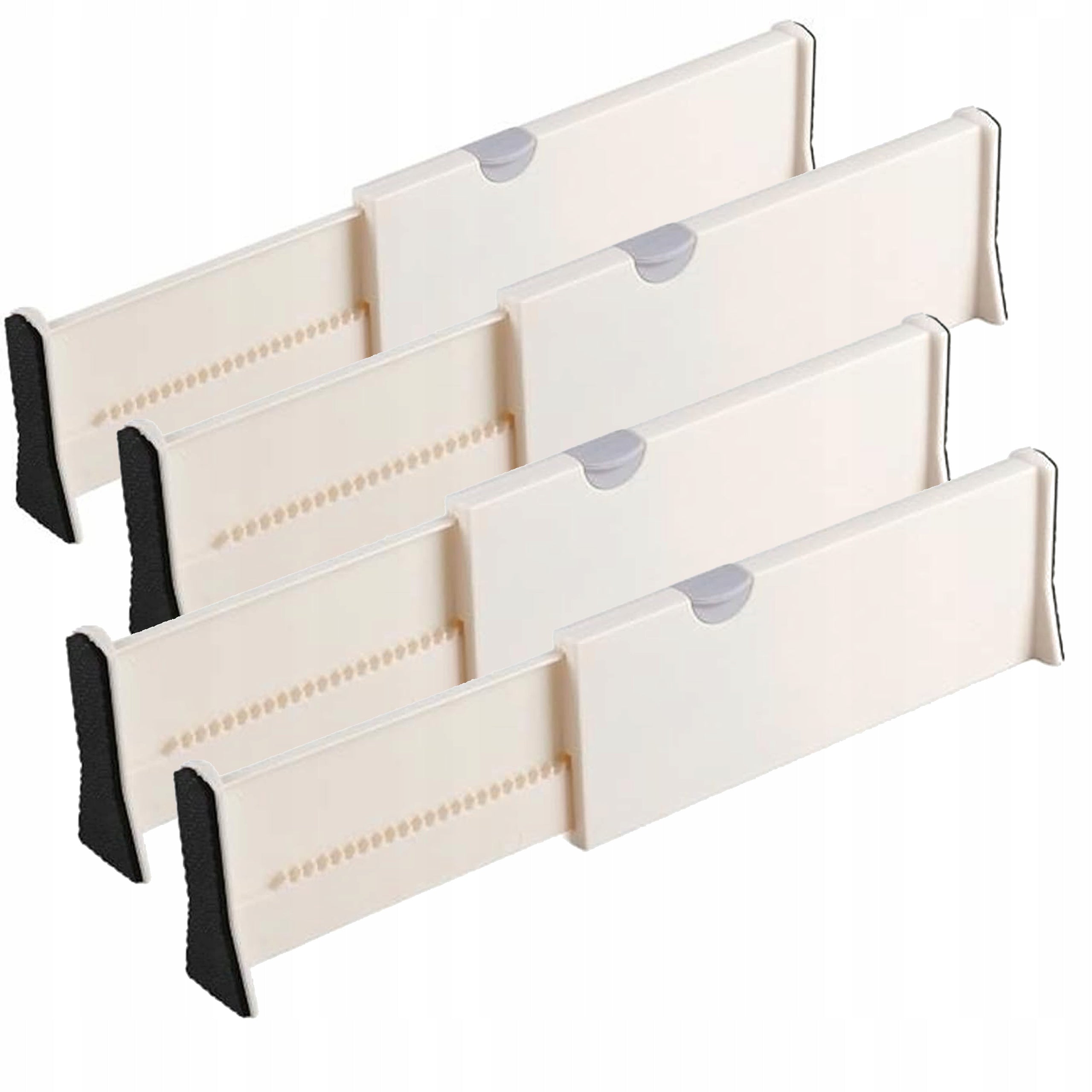 COMPARTMENTS FOR DRAWERS DIVIDERS ORGANIZER SET OF 4 WHITE SEPARATORS Manufacturer code 006729 PRZEGRODY DO SZUFLADY ŁAZIENKI KUCHNI