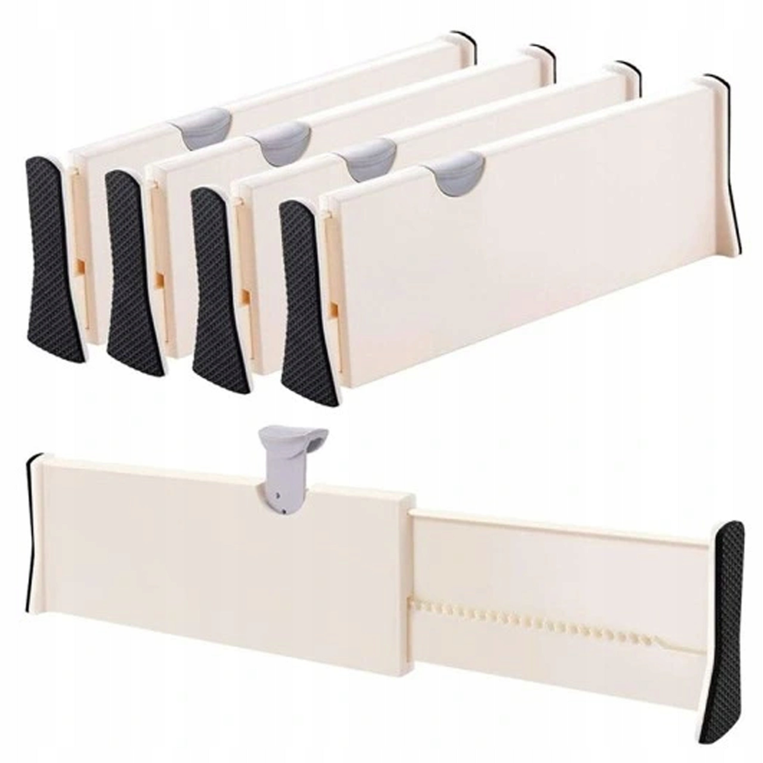COMPARTMENTS FOR DRAWERS DIVIDERS ORGANIZER SET OF 4 WHITE SEPARATORS Packaging status original