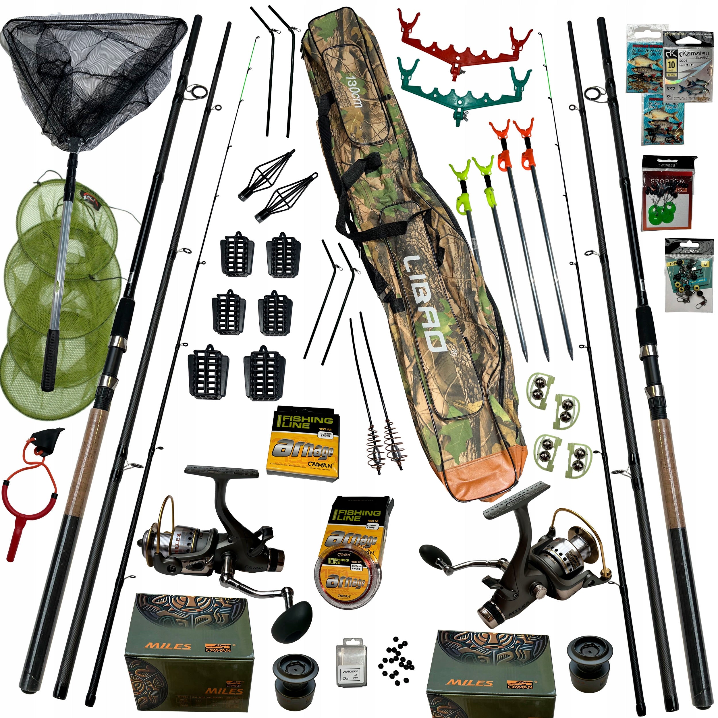 COMPLETE FISHING SET 2x FEEDER, FREE GEAR Reels, Rich Equipment