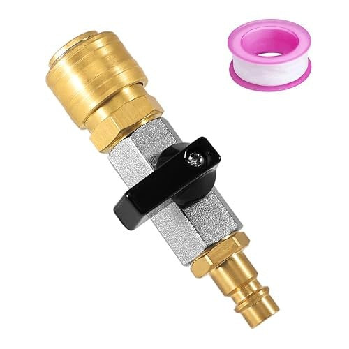 COMPRESSED AIR SHUT-OFF FAUCET QUICK COUPLER 1/4 INCH VALVE for home Brand no brand