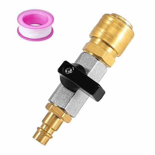 COMPRESSED AIR SHUT-OFF FAUCET QUICK COUPLER 1/4 INCH VALVE for home