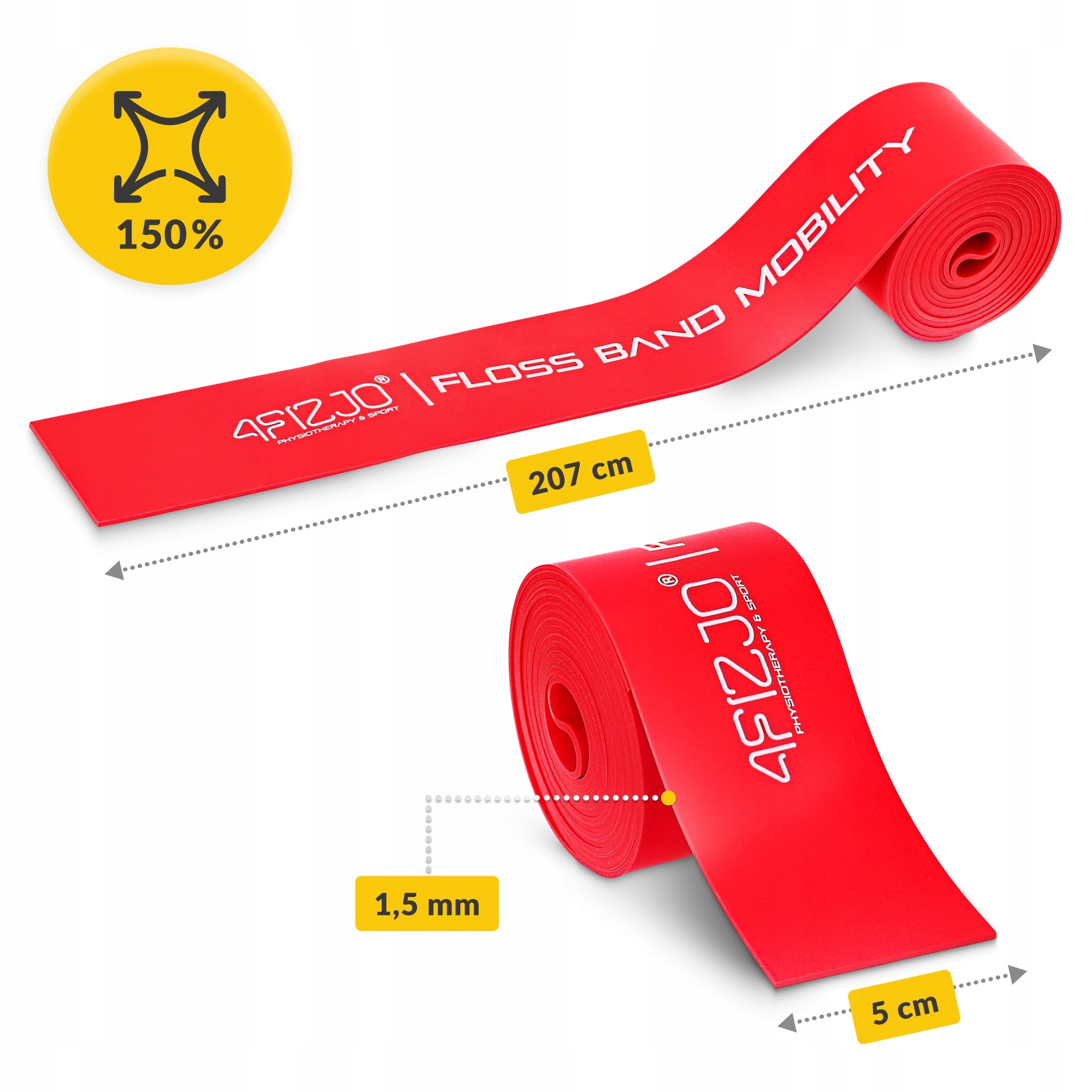 COMPRESSION TAPE FOR REHABILITATION FLOSS BAND MUSCLE RUBBER FLOSSING 1,5 MM Color red