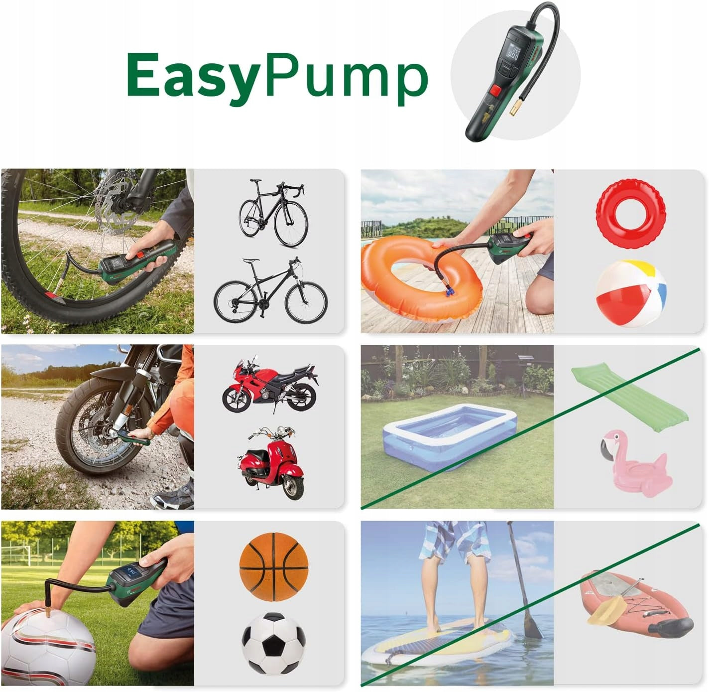 COMPRESSOR BATTERY PUMP EASYPUMP BOSCH Color green