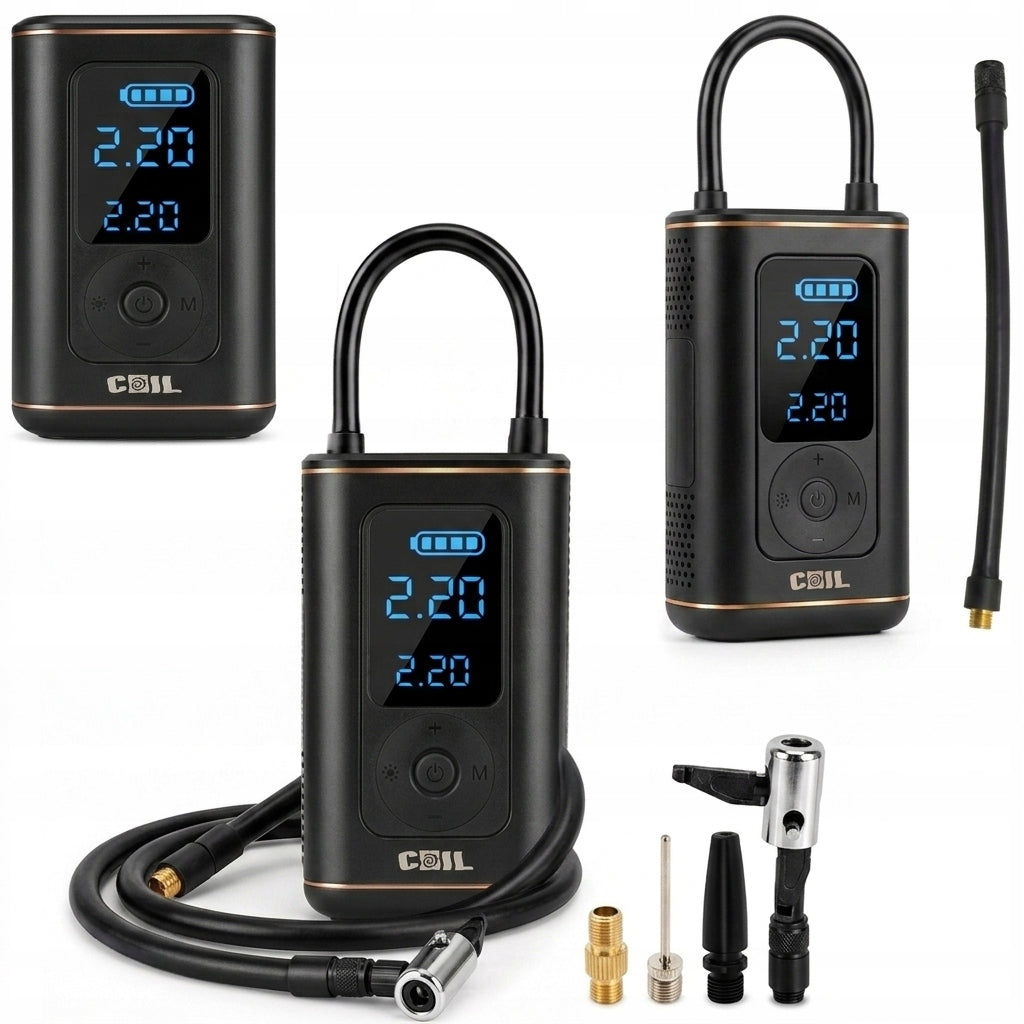 COMPRESSOR CAR ELECTRIC BICYCLE PUMP PORTABLE 10 BAR + FLASHLIGHT