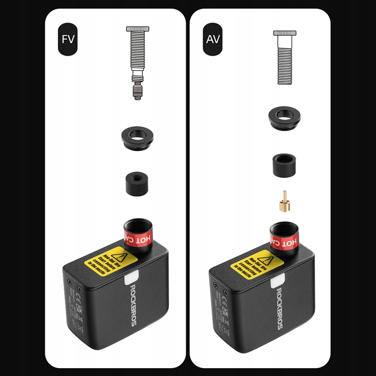 COMPRESSOR ELECTRIC BICYCLE PUMP POWERFUL 100PSI PORTABLE USB-C ROCKBROS Dominant material synthetic material