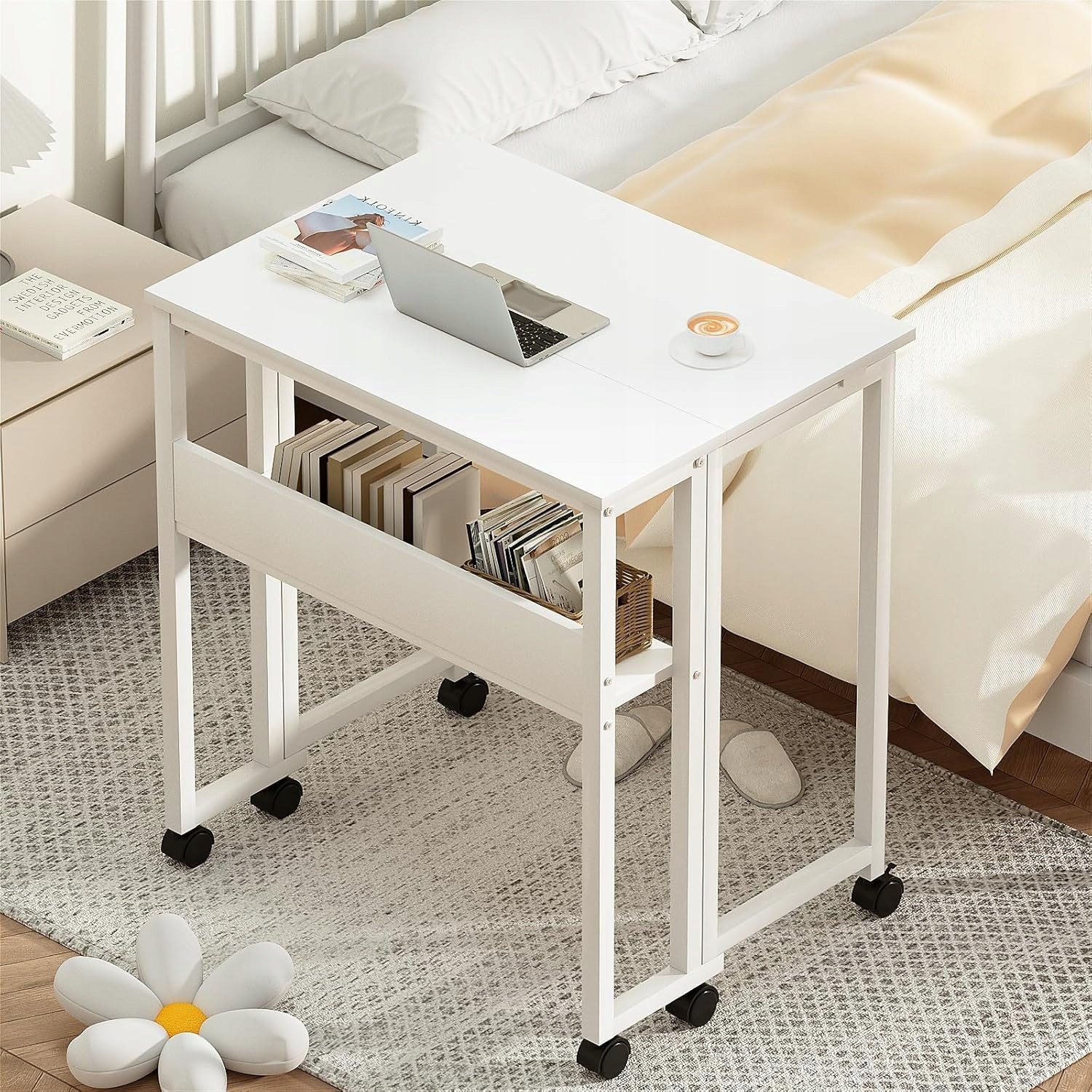 COMPUTER DESK FOLDING TABLE ON WHEELS WITH DRAWER SMALL 63 x 50 cm EAN (GTIN) 0096789987434