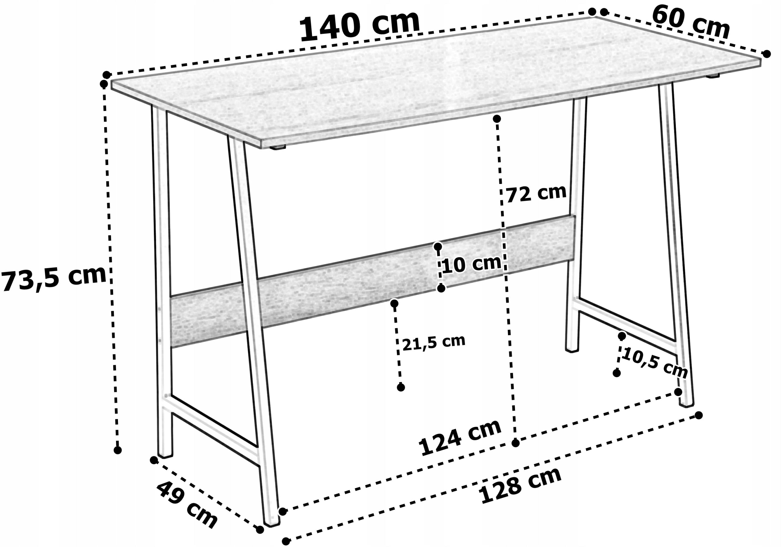 COMPUTER DESK LOFT INDUSTRIAL METAL LARGE TABLE FOR HOME OFFICE EAN (GTIN) 5905523068283