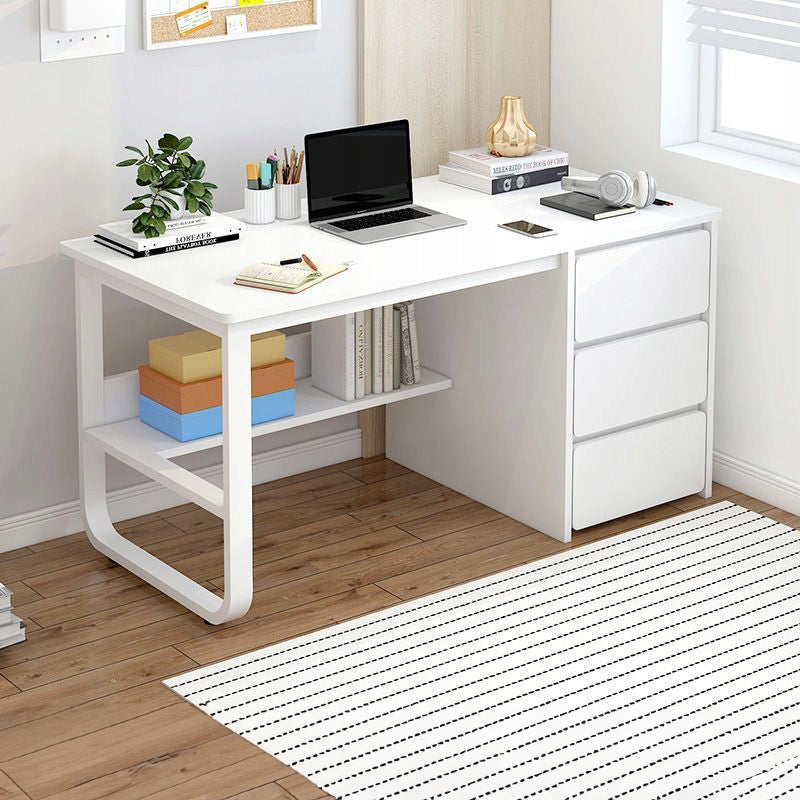 COMPUTER DESK LOFT WHITE FOR LAPTOP SCANDINAVIAN COMPUTER WITH 3 SHELVES EAN (GTIN) 5904890436671