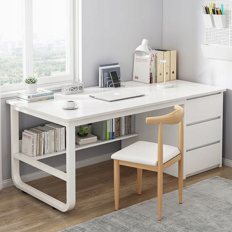 COMPUTER DESK LOFT WHITE FOR LAPTOP SCANDINAVIAN COMPUTER WITH 3 SHELVES Manufacturer code BIURKO KOMPUTEROWE BIAŁE POD LAPTOP