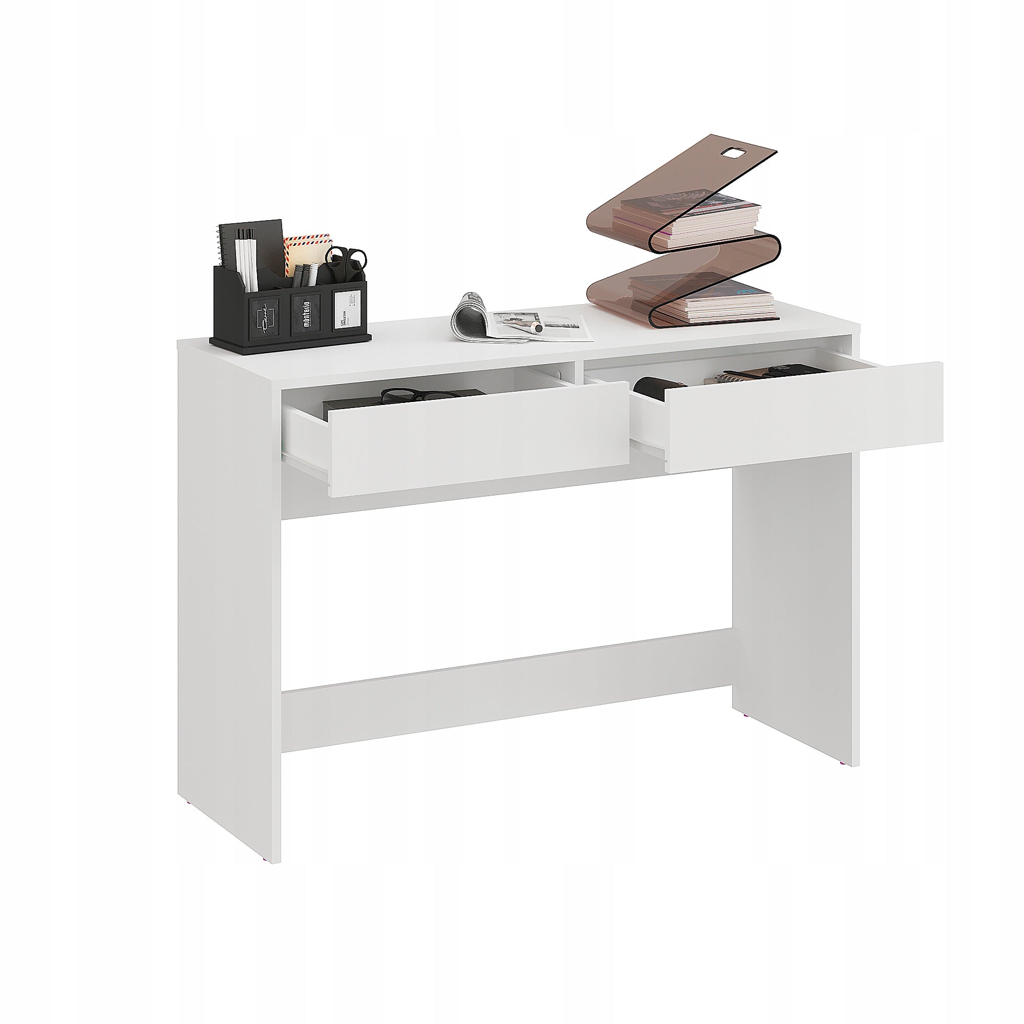 COMPUTER DESK WHITE MODERN YOUTH WITH DRAWERS 110 cm – KOMTO