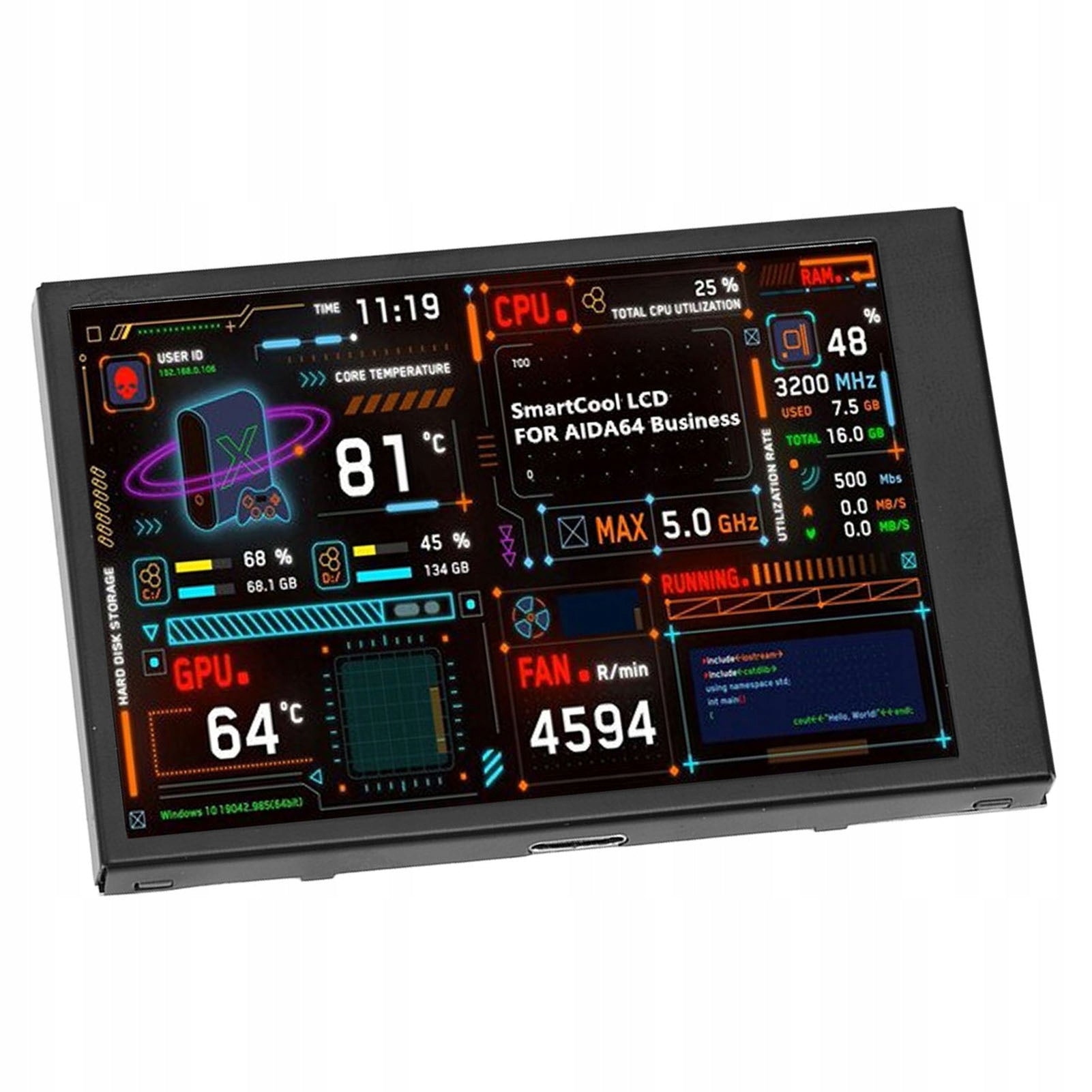 COMPUTER FRAME TEMPERATURE MONITOR PC CPU 3.5"