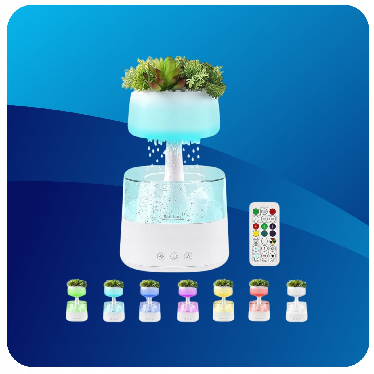 CONBLOM RAIN HUMIDIFIER WITH LED FUNCTION, 450 ML, WHITE, REMOTE CONTROL, TIMER Brand no brand