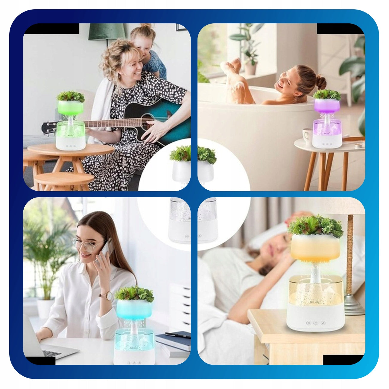 CONBLOM RAIN HUMIDIFIER WITH LED FUNCTION, 450 ML, WHITE, REMOTE CONTROL, TIMER Model B0CLJBL8YS
