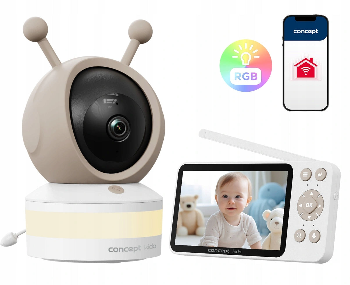 CONCEPT Dětská chůvička s kamerou a LED osvětlením KIDO KD5010