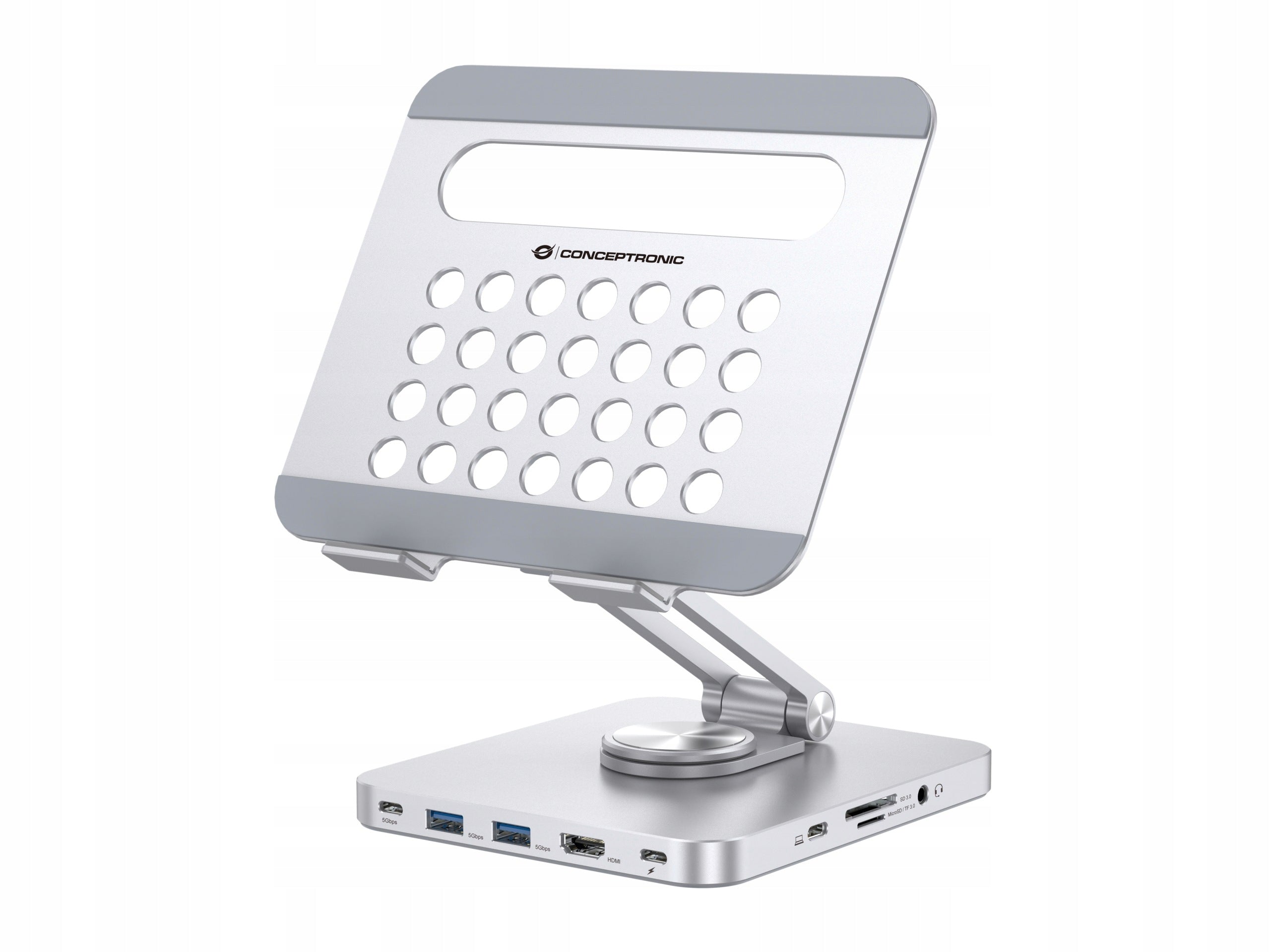 CONCEPTRONIC Tablet Halterung inkl. 8-in-1 Docking silver Manufacturer Conceptronic