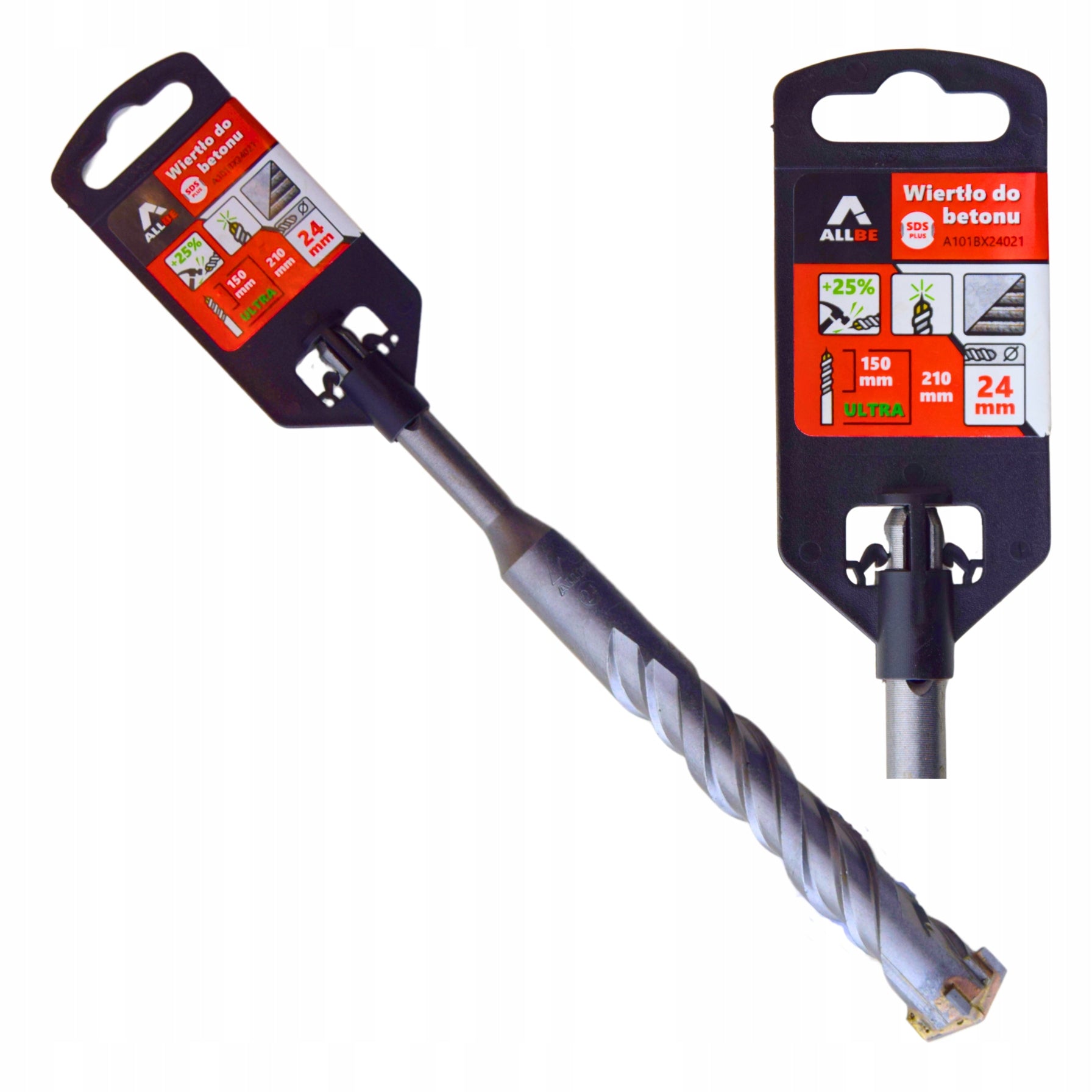 CONCRETE DRILL BIT FI 24x210 mm SDS REINFORCED CONCRETE WALL SDS-PLUS CROSS Drill bit type piercing impact