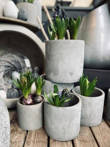 CONCRETE POT COVER 23 x 22 CM GREY Brand Polnix