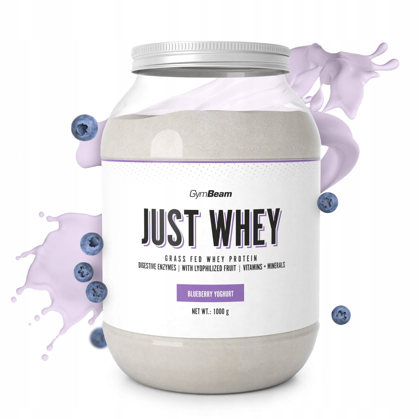 CONDITIONER WHEY PROTEIN JUST WHEY WPC WPI WPH GymBeam 1000g blueberry