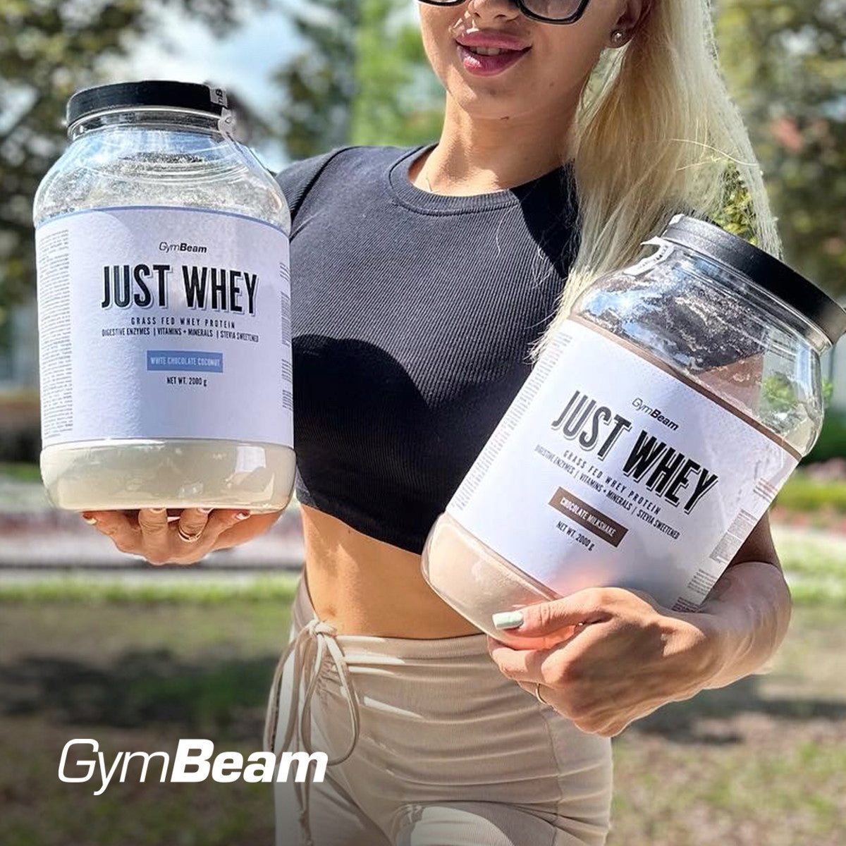 CONDITIONER WHEY PROTEIN JUST WHEY WPC WPI WPH GymBeam 2000g natural Packaging status original