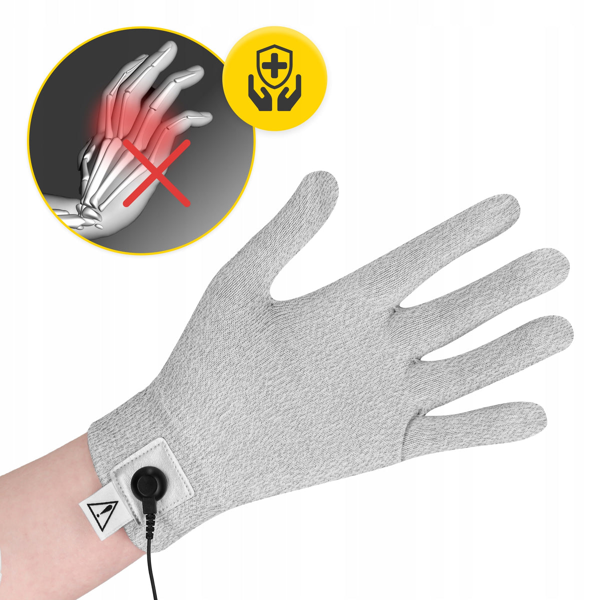 CONDUCTIVE GLOVE ELECTROSTIMULATION HAND REHABILITATION CURRENTS TENS 4FIZJO Color white