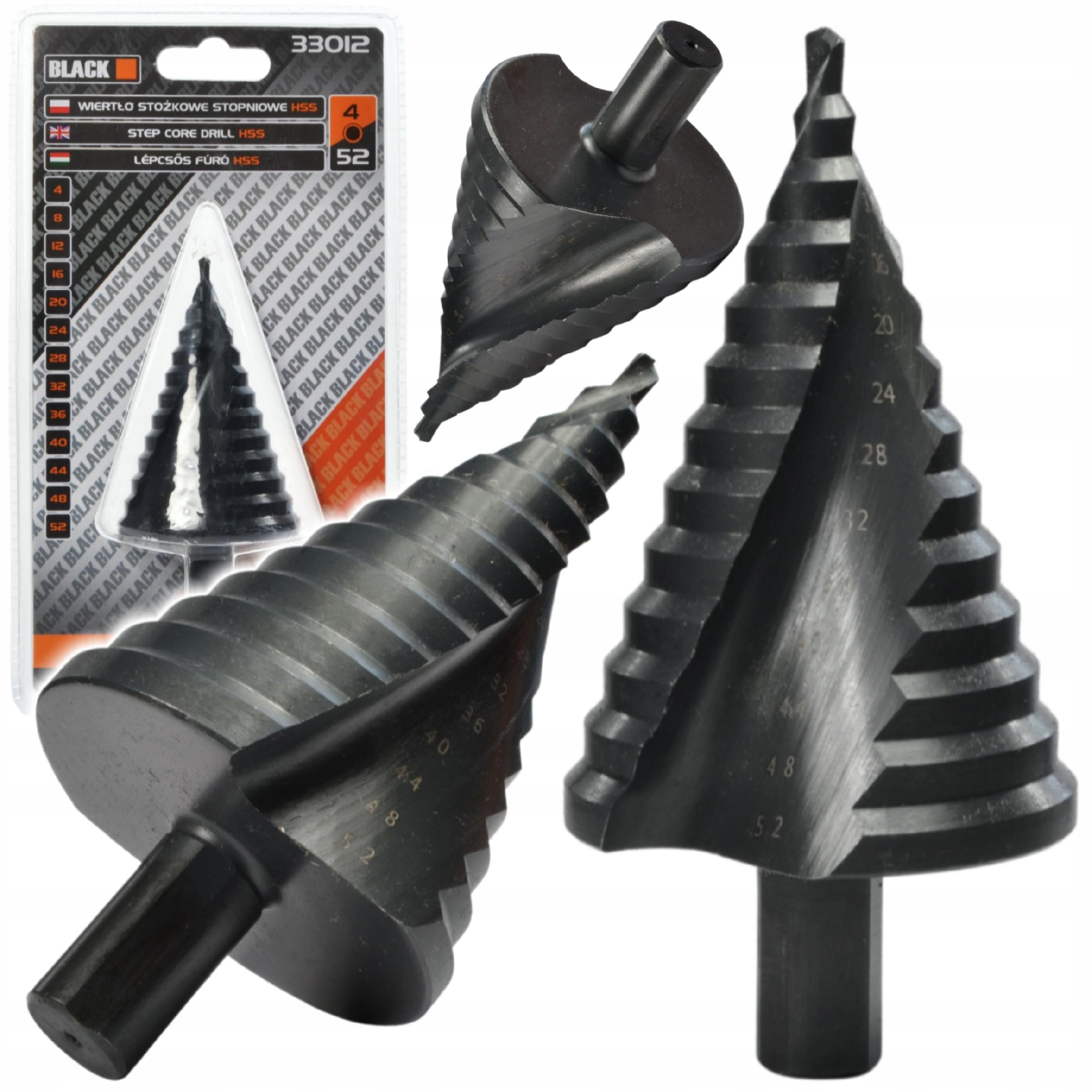 CONICAL DRILL GRADUAL SPIRAL CHRISTMAS TREE METAL REAMER HSS 4-52 MM