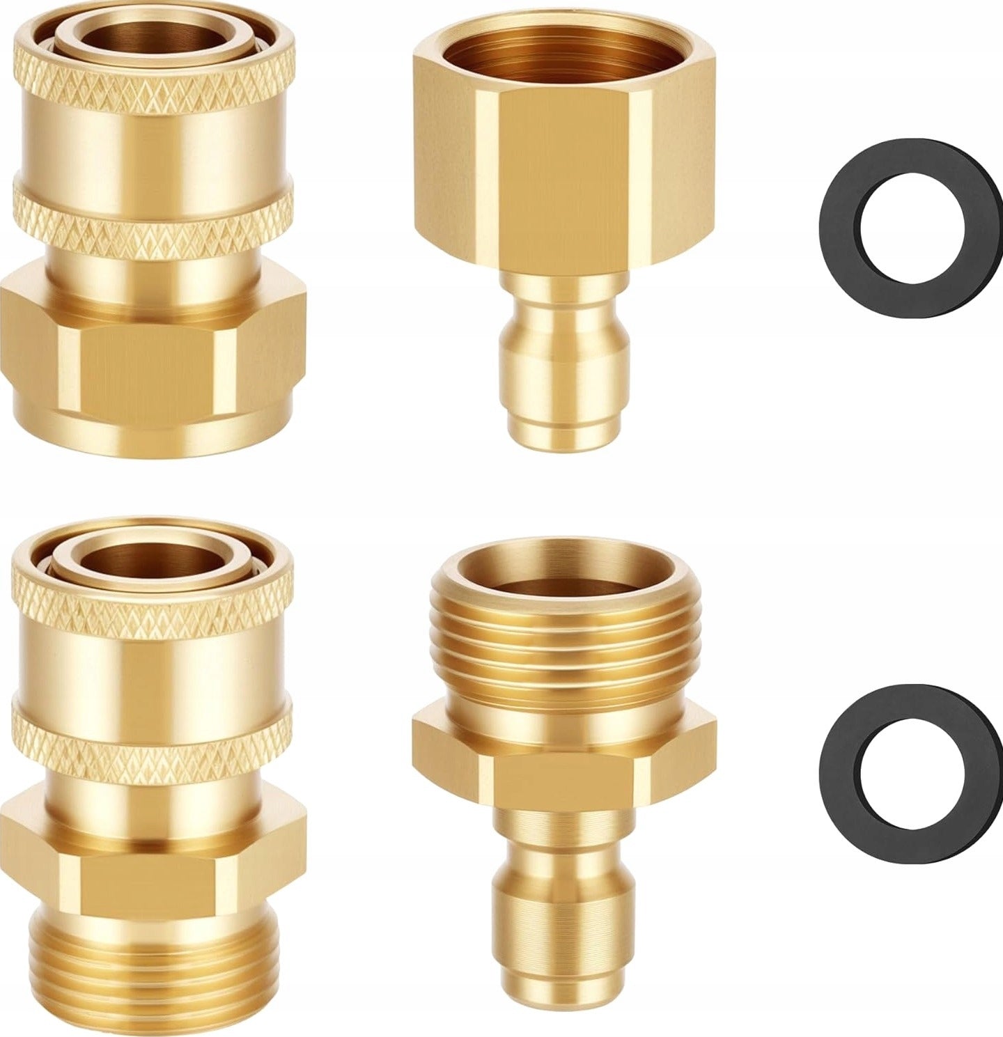 CONNECTOR ADAPTERS 4PCS M22-14MM QUICK COUPLERS BRASS SET FOR WASHER