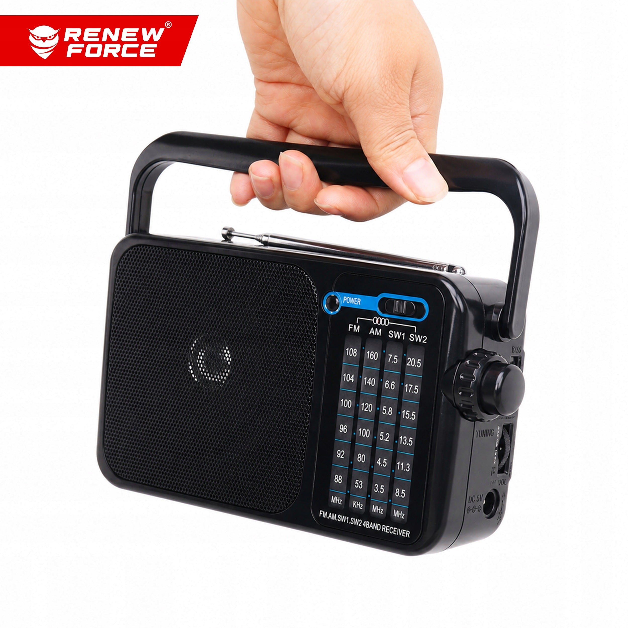 CONSTRUCTION KITCHEN RADIO AM FM SW BATTERY OPERATED PORTABLE MINI JACK AUX ANTENNA Packaging status original