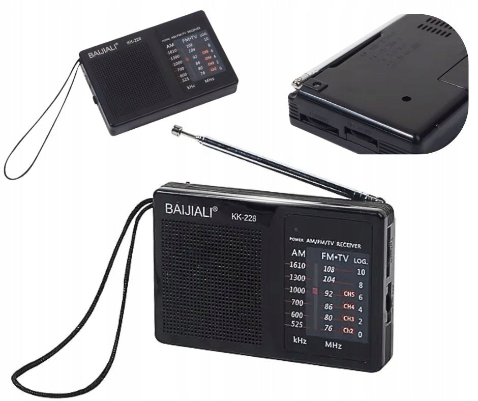 CONSTRUCTION KITCHEN RADIO PORTABLE BATTERY POCKET SMALL BLACK NOISY Packaging status original