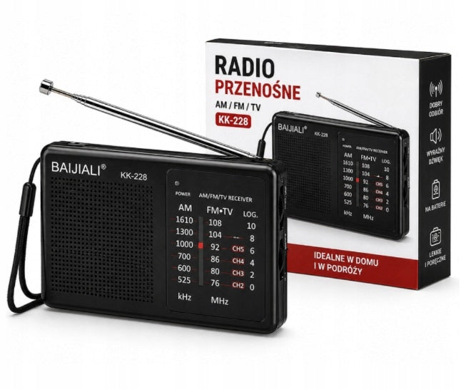 CONSTRUCTION KITCHEN RADIO PORTABLE BATTERY POCKET SMALL BLACK NOISY