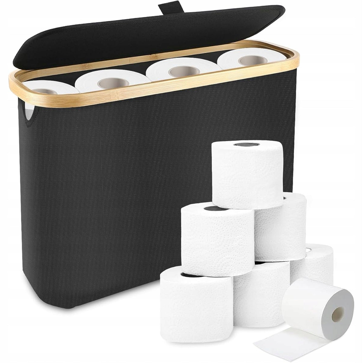 CONTAINER BAG BATHROOM TOILET PAPER BASKET FOLDING WITH LID Brand no brand