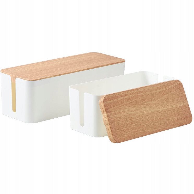 CONTAINER BOX CABLE ORGANIZER SLATS WOOD WHITE MOZOS KBO-LW-WOOD Packaging status original