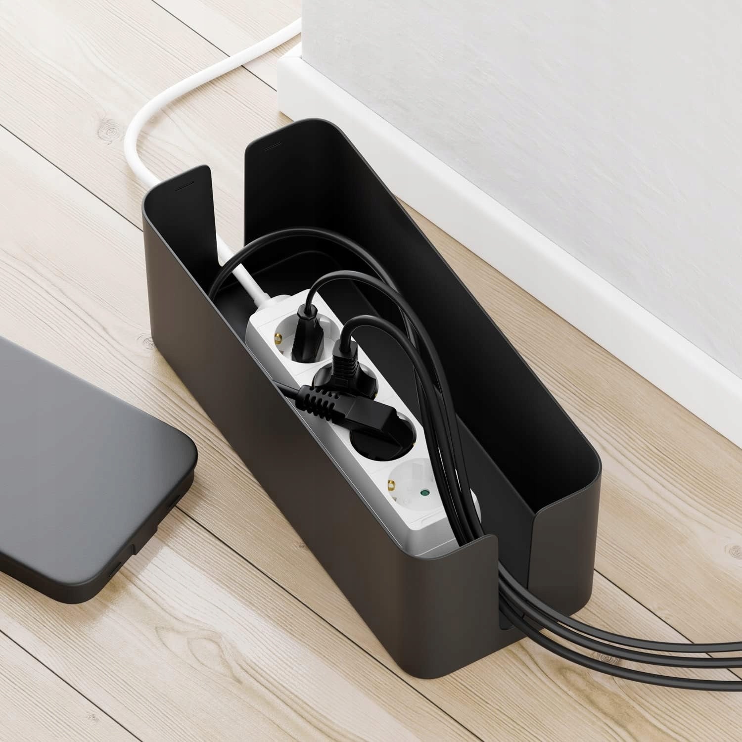 CONTAINER CABLE ORGANIZER BOX CABLE STRIP M BLACK Model N14-2BLACK