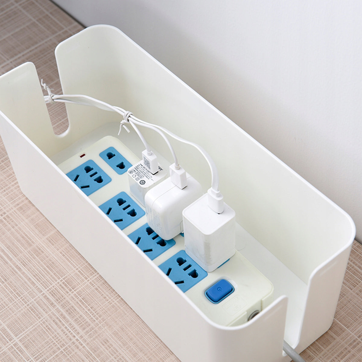 CONTAINER CABLE ORGANIZER BOX FOR EXTENSION CORDS WHITE Brand no brand