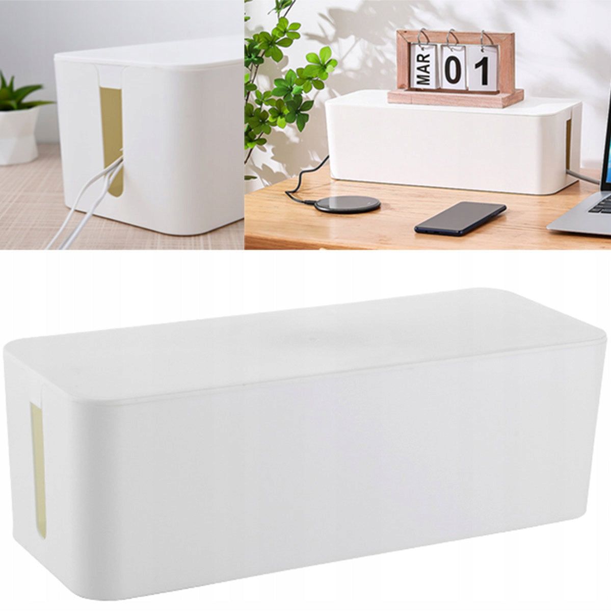 CONTAINER CABLE ORGANIZER BOX FOR EXTENSION CORDS WHITE Manufacturer code APT_AG963A