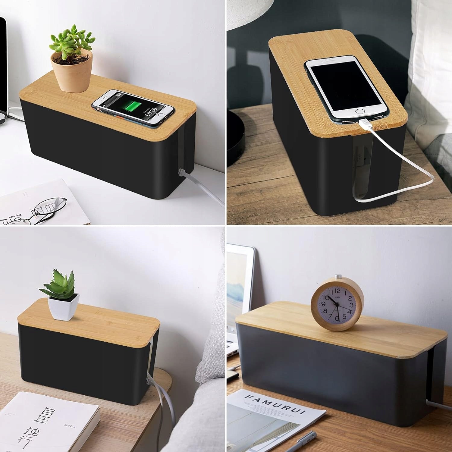 CONTAINER CABLE ORGANIZER BOX WOOD LARGE M Manufacturer code 06174
