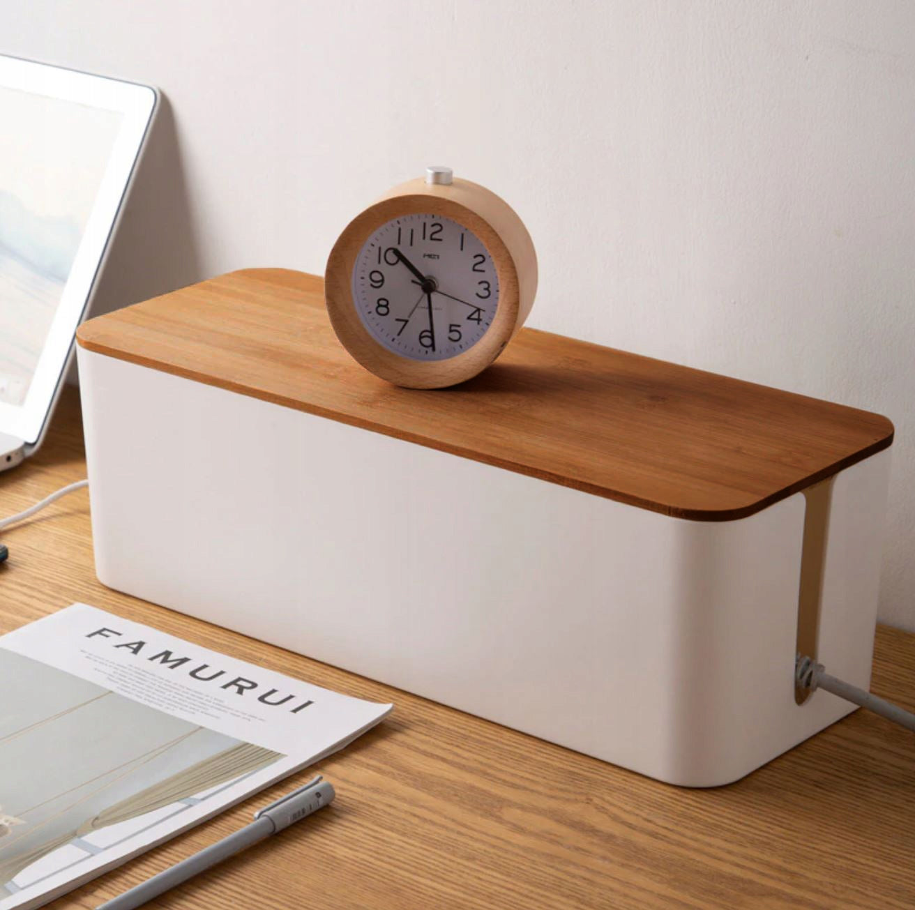 CONTAINER CABLE ORGANIZER STRIP BOX WOOD M Brand Interlook