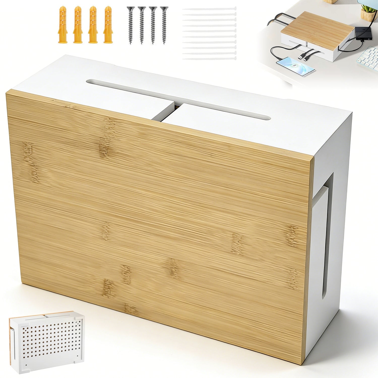 CONTAINER CABLE ORGANIZER WALL-MOUNTED WOODEN VENTS
