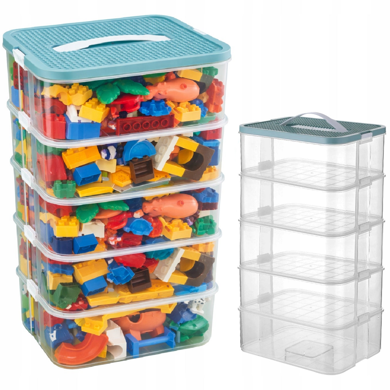 CONTAINER FOR LEGO BLOCKS TOYS ORGANIZER Layer LARGE 5-storey 35 L