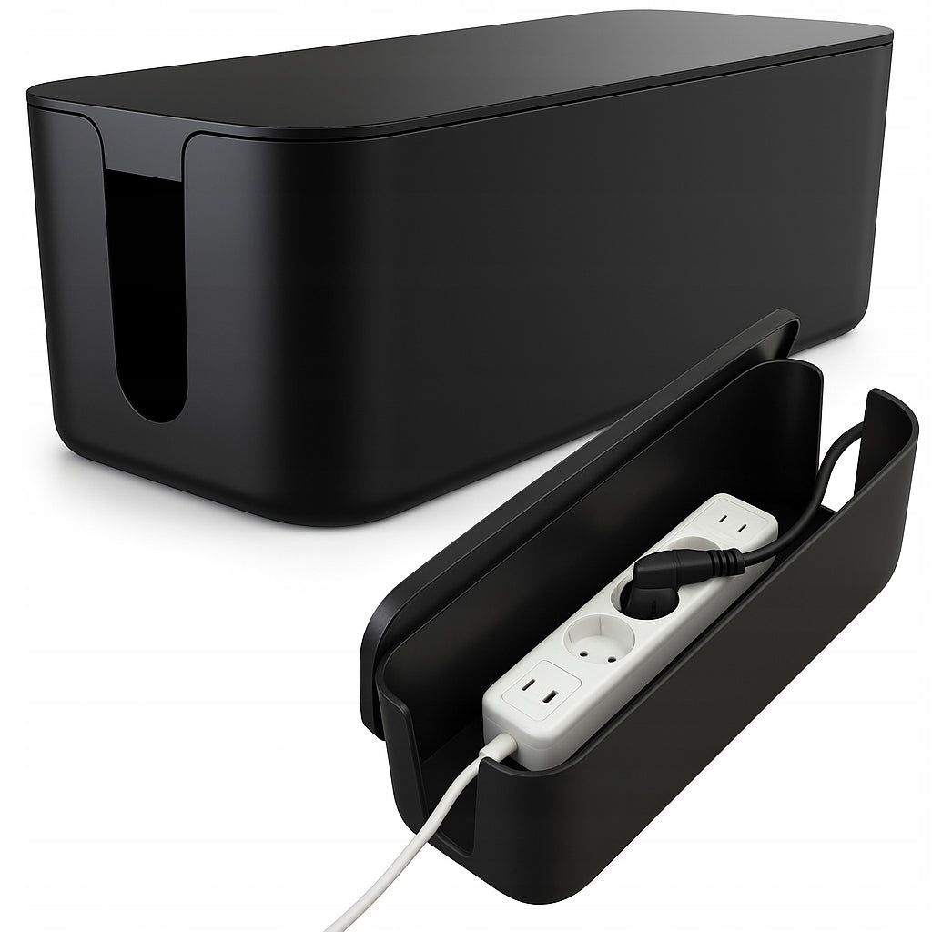 CONTAINER ORGANIZER CAN WITH CABLE COVER BOX CABLE STRIP BLACK