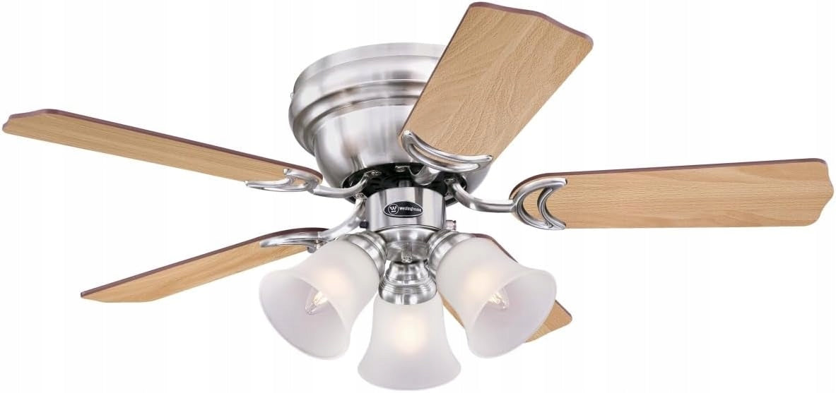 CONTEMPRA TRIO Beech/Mahogany Ceiling Fan - 90cm | Compact Chandelier Packaging status original