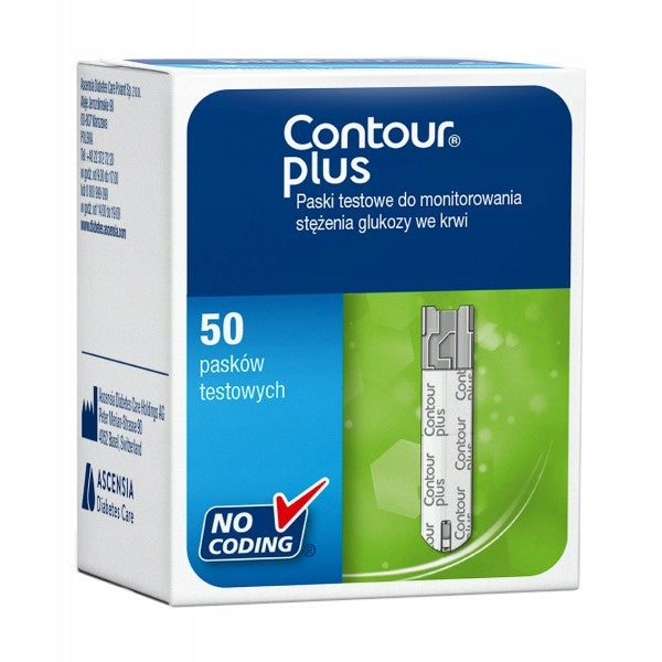 CONTOUR PLUS + blood sugar measuring strips, GLUCOSE METER STRIPS 50 pieces Packaging status original