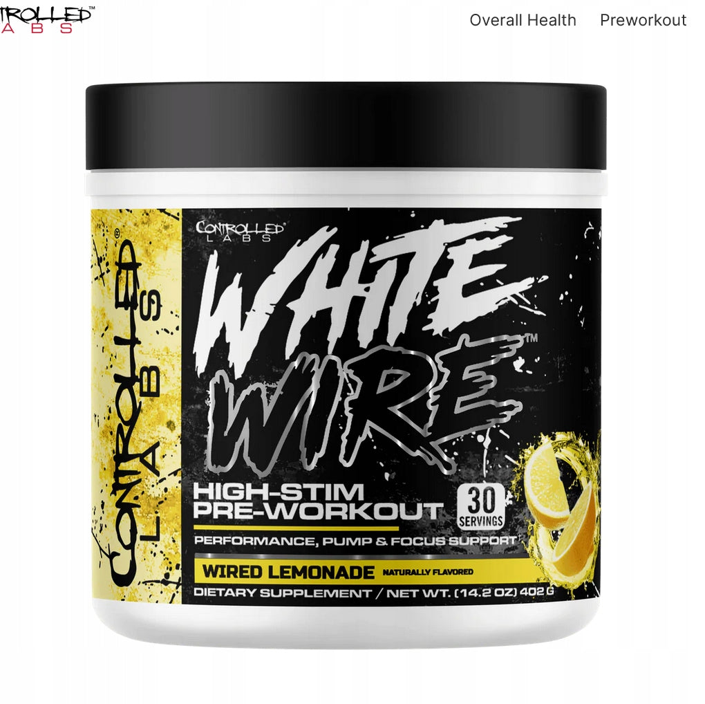 CONTROLLED LABS White Warped Wired Lemonade 402g Pre-Workout - High Stimulant
