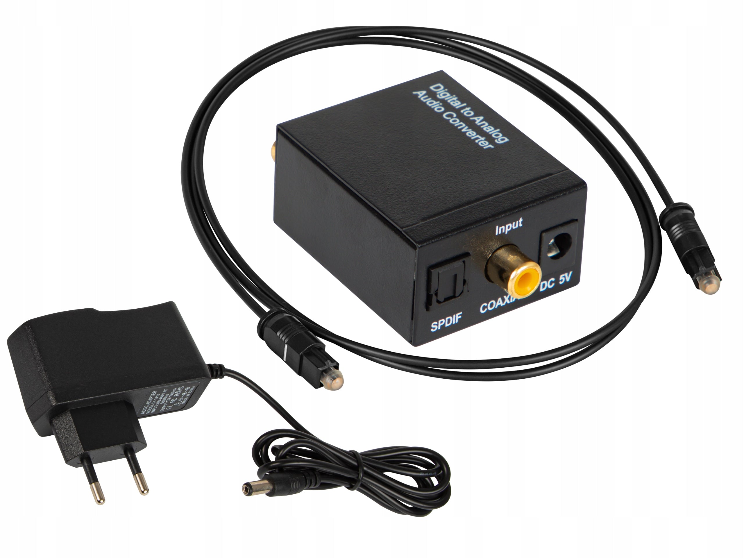 CONVERTER ADAPTER OPTICAL ADAPTER COAXIAL TOSLINK 2x RCA CINCH AUDIO Packaging status original
