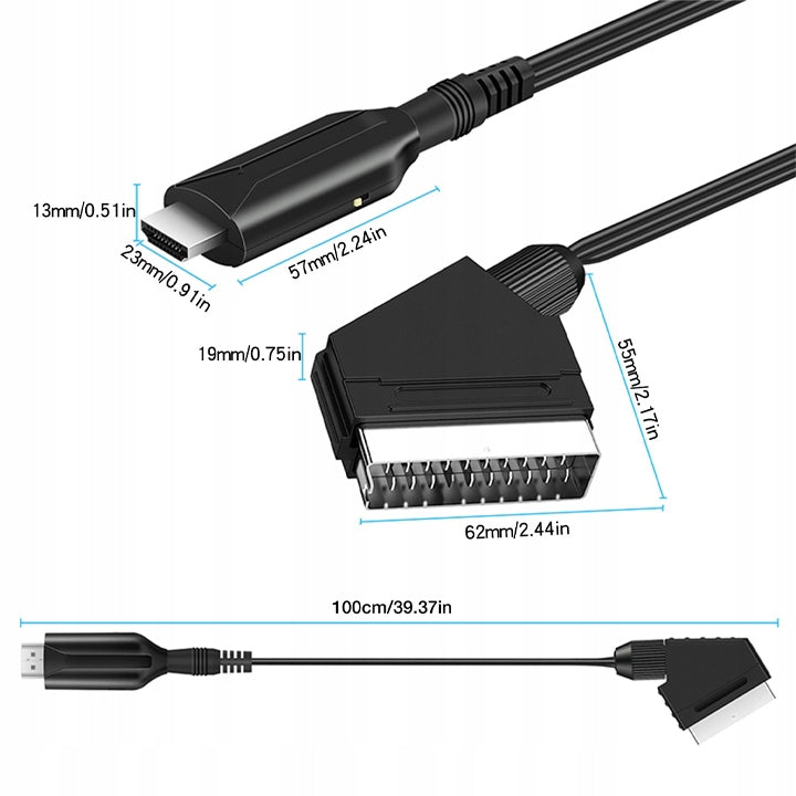 CONVERTER ADAPTER with EURO HDMI to SCART AV HD 1080p ADAPTER TV Packaging status original