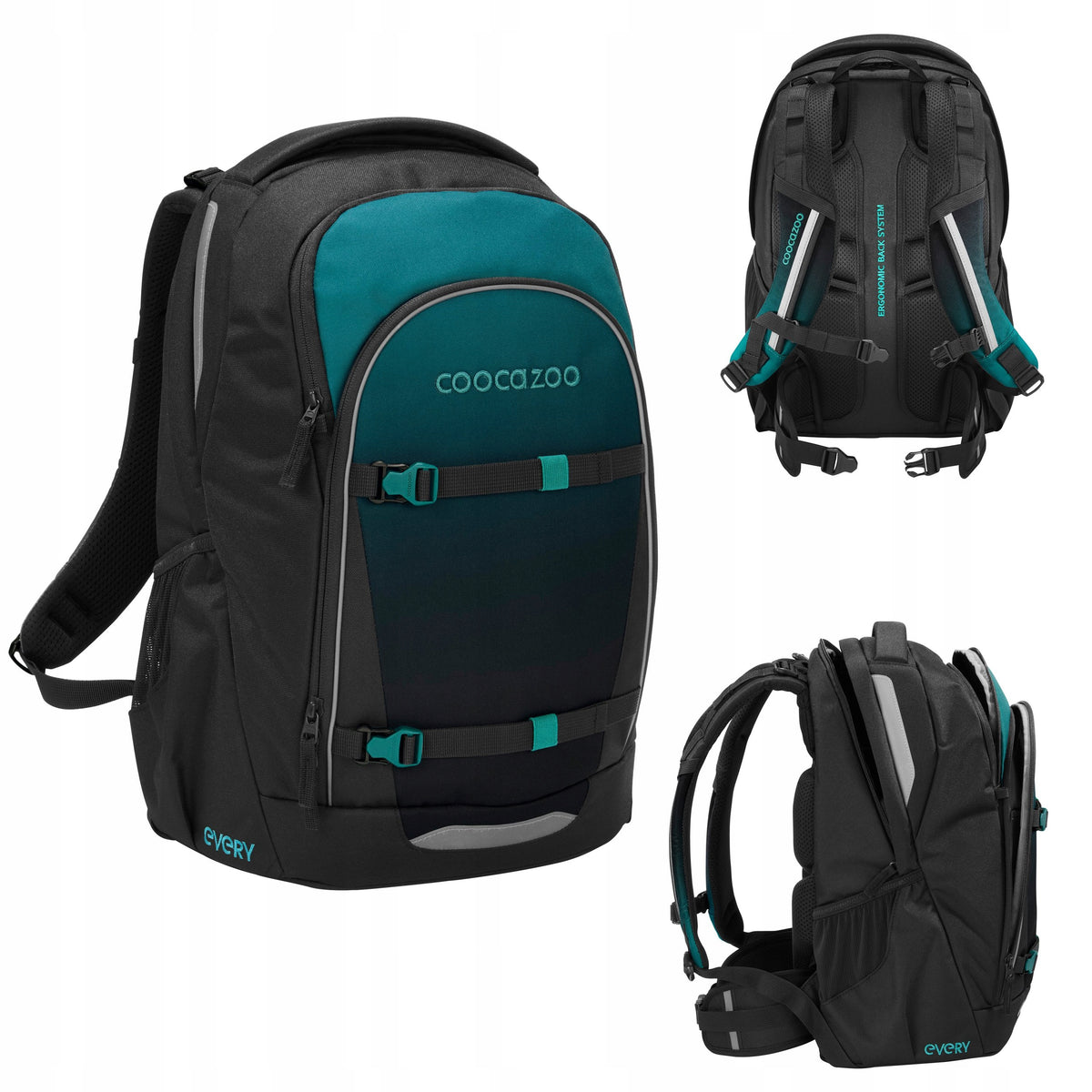 COOCAZOO SCHOOL BACKPACK EVERY TEAL SHADOWS YOUTH ERGONOMIC LIGHTWEIGHT