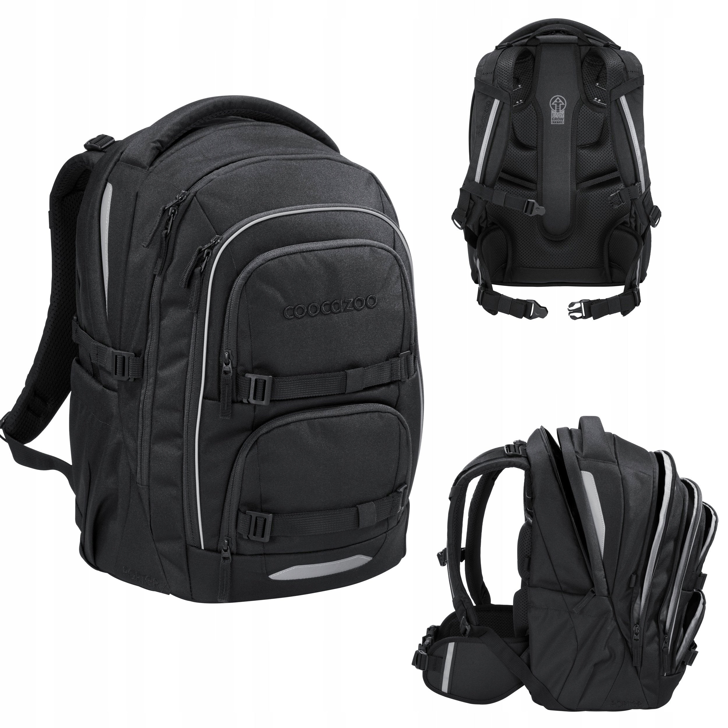 COOCAZOO SCHOOL BACKPACK PORTER BLACK COAL YOUTH ERGONOMIC BLACK